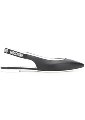 Moschino logo-strap slingback ballerina shoes