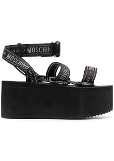 Moschino logo-strap flatform sandals