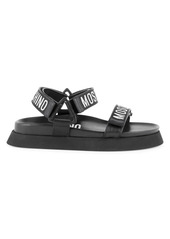 Moschino Logo Adjustable Strap Sandals