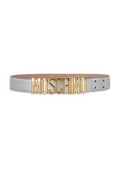 Moschino Logo Studded Leather Belt