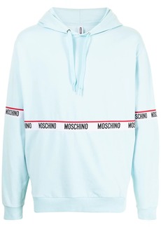 Moschino logo-tape cotton hoodie