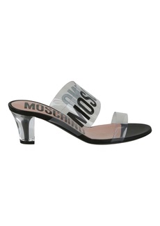 Moschino Logo Transparent Heel Sandals