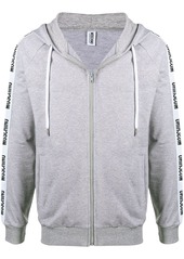 Moschino logo trim zip hoodie