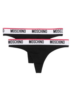Moschino logo-waistband jersey thong