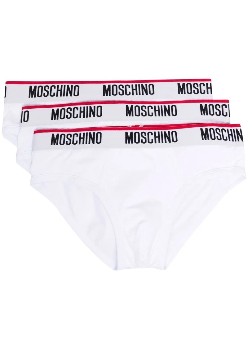 Moschino logo-waistband three-pack briefs