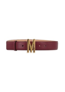Moschino M-Buckle Leather Belt