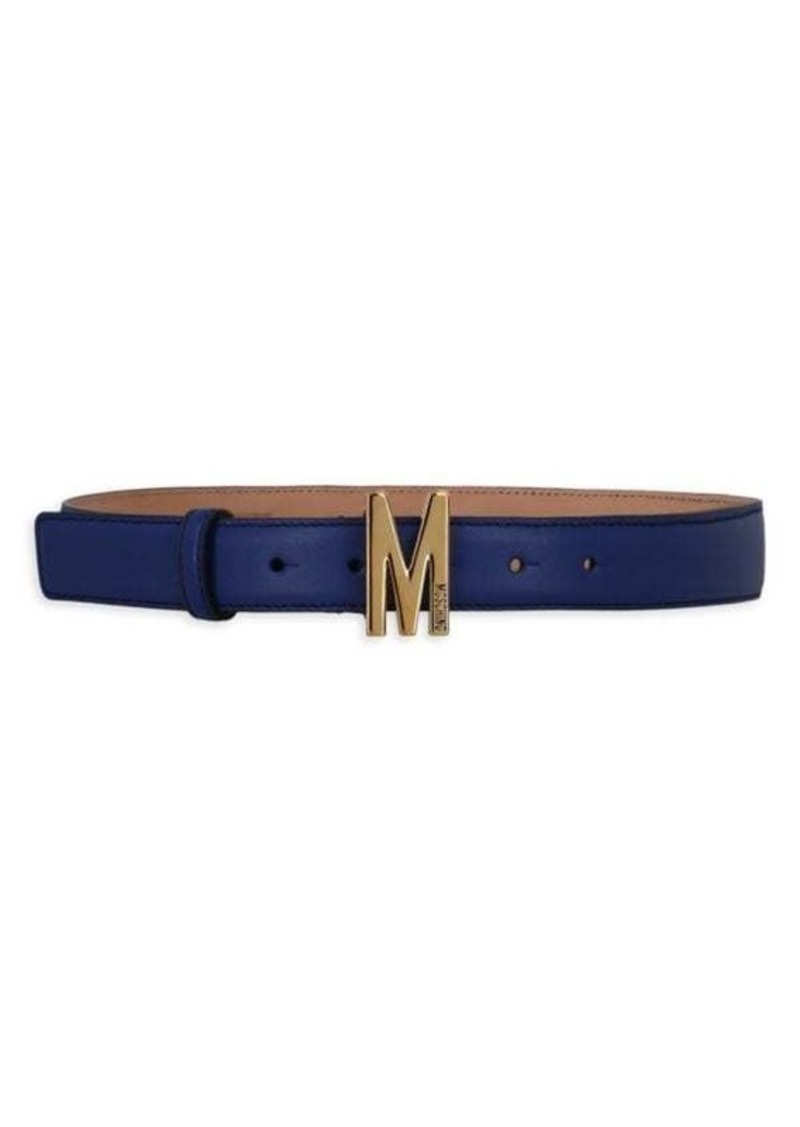 Moschino M Logo Leather Belt