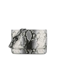 Moschino M-Logo Python Print Leather Shoulder Bag