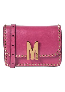 Moschino M Logo Studded Shoulder Bag
