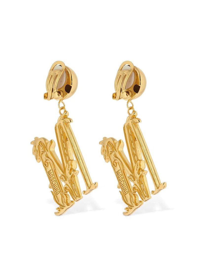 moschino clip on earrings