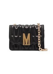 Moschino M quilted logo shoulder bag