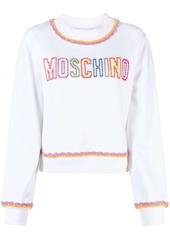 Moschino macramé-trim cotton sweatshirt