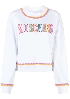 Moschino macramé-trim cotton sweatshirt