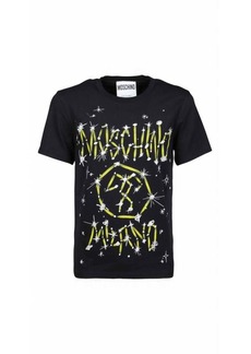 Moschino Men's Cotton Graffiti Logo Short Sleeve T-Shirt In Black