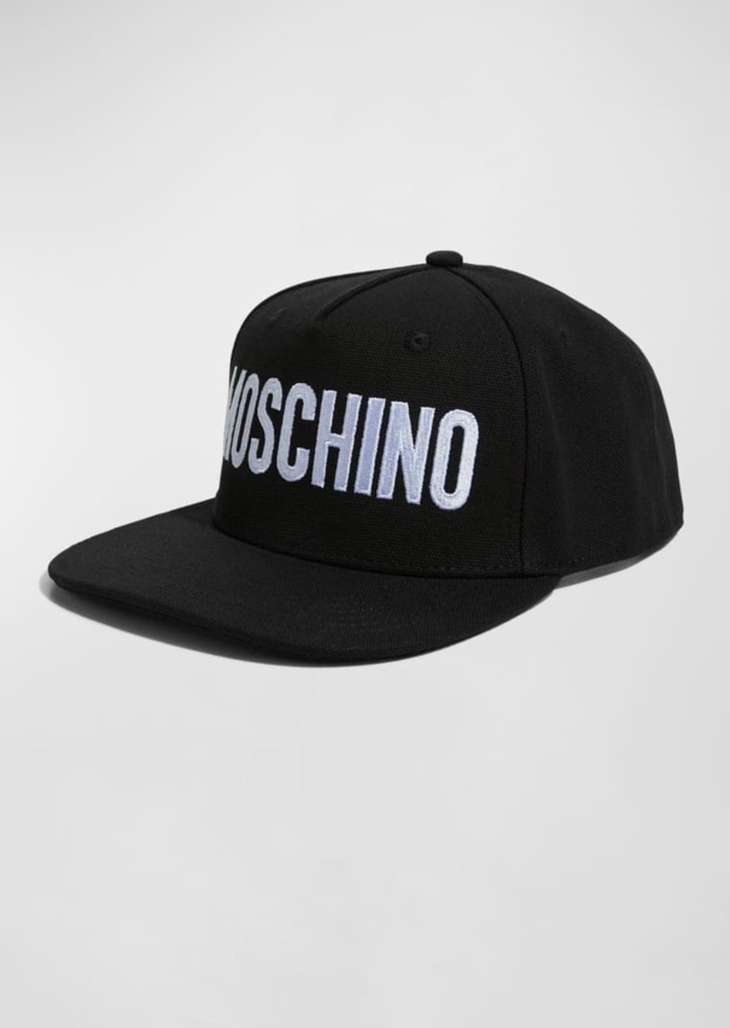 Moschino Men's Flat Brim Logo Baseball Hat