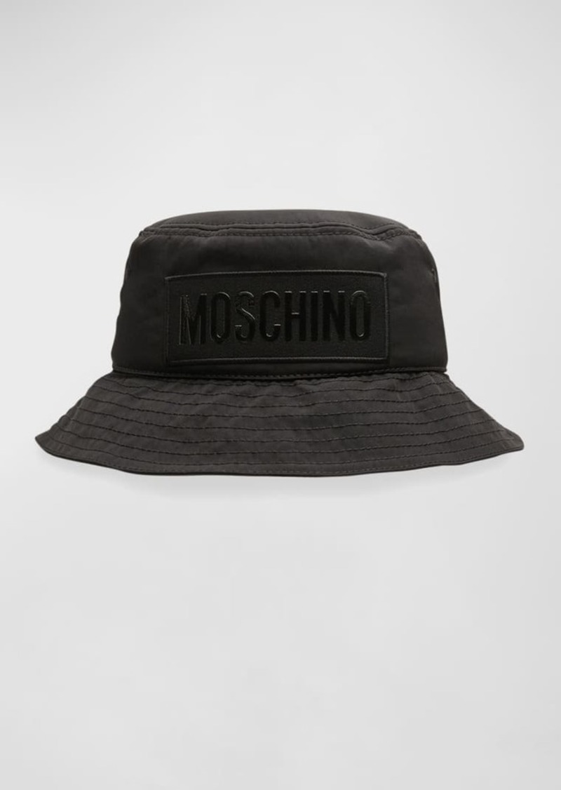 Moschino Men's Tonal Logo Nylon Bucket Hat