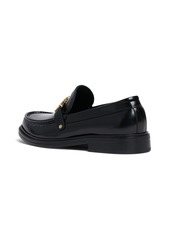 Moschino Metal Logo Leather Loafers