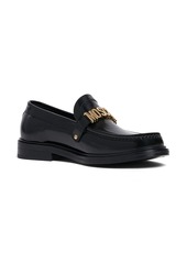 Moschino Metal Logo Leather Loafers