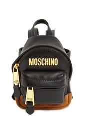 Moschino Micro Logo Leather Backpack