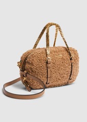 Moschino Mini Soft Lettering Shearling Bag