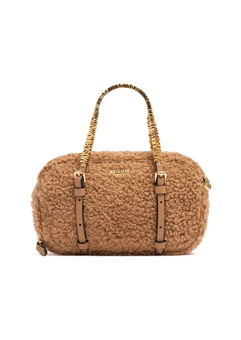 Moschino Mini Soft Lettering Shearling Bag