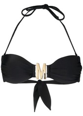 Moschino monogram-embellished halterneck bikini top