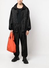 Moschino monogram-jacquard hooded jacket