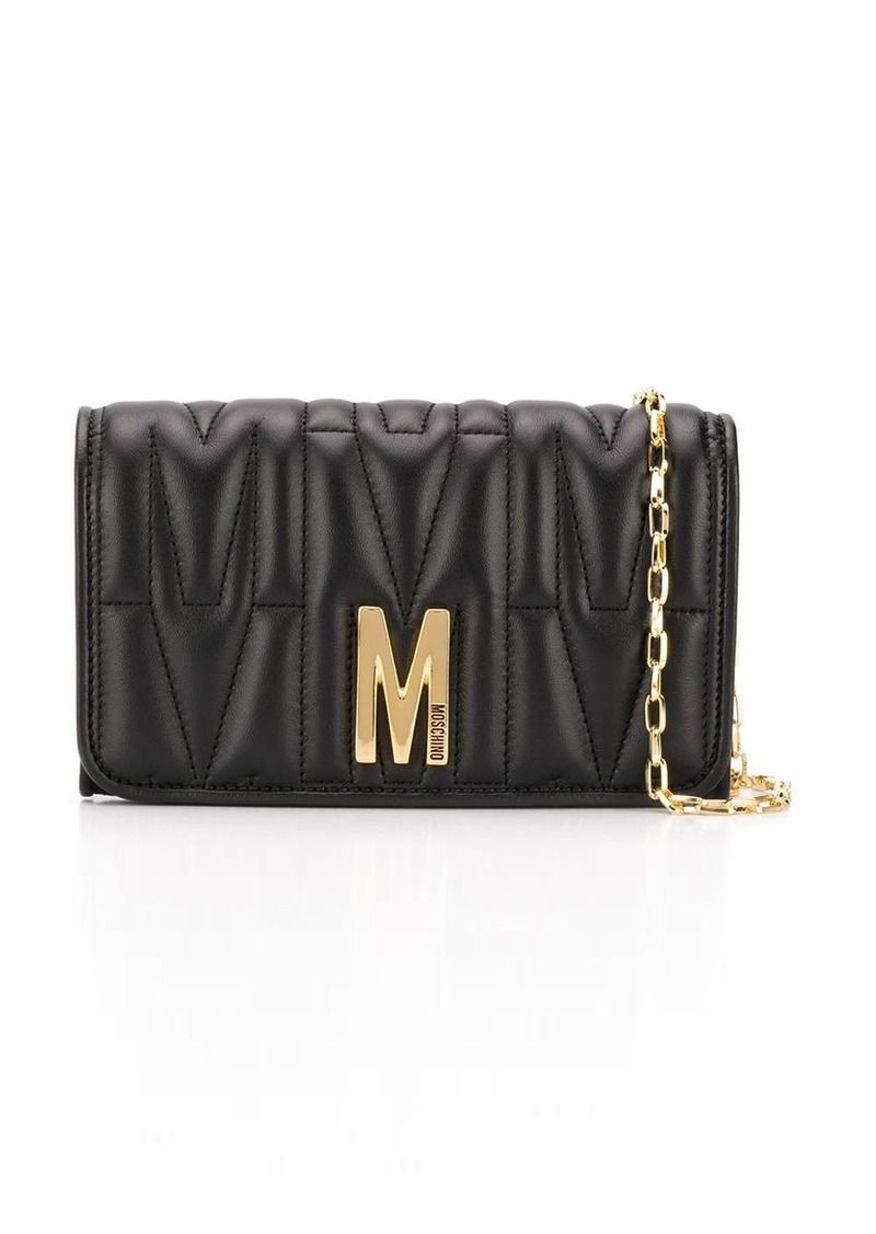 Moschino monogram-quilted clutch bag