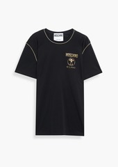 Moschino - Appliquéd cotton-jersey T-shirt - Black - IT 50