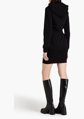 Moschino - Appliquéd French cotton-terry hooded mini dress - Black - IT 38