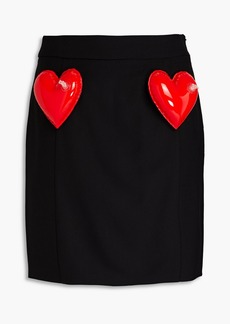Moschino - Appliquéd twill mini skirt - Black - IT 38