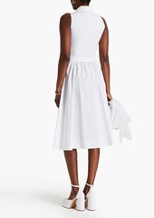 Moschino - Belted cotton-blend poplin midi shirt dress - White - IT 38
