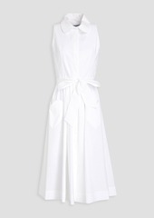 Moschino - Belted cotton-blend poplin midi shirt dress - White - IT 44