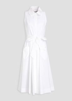 Moschino - Belted cotton-blend poplin midi shirt dress - White - IT 38