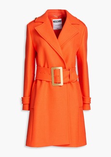 Moschino - Belted wool-blend twill coat - Orange - IT 38