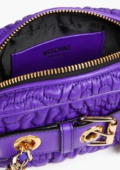 Moschino - Buckle-embellished quilted leather shoulder bag - Purple - OneSize