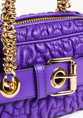 Moschino - Buckle-embellished quilted leather shoulder bag - Purple - OneSize