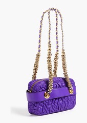 Moschino - Buckle-embellished quilted leather shoulder bag - Purple - OneSize