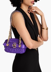 Moschino - Buckle-embellished quilted leather shoulder bag - Purple - OneSize