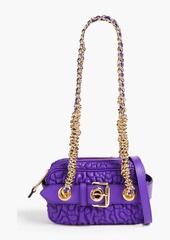 Moschino - Buckle-embellished quilted leather shoulder bag - Purple - OneSize