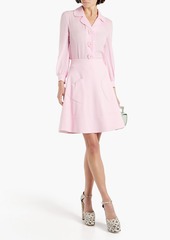 Moschino - Button-embellished silk-chiffon shirt - Pink - IT 44