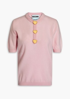 Moschino - Button-embellished wool sweater - Pink - IT 38