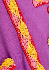 Moschino - Crochet-trimmed wool midi dress - Purple - IT 38