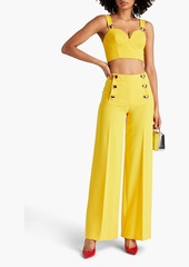 Moschino - Cropped piqué top - Yellow - IT 38
