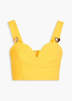 Moschino - Cropped piqué top - Yellow - IT 38