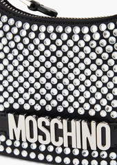 Moschino - Crystal-embellished woven shoulder bag - Black - OneSize