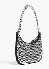 Moschino - Crystal-embellished woven shoulder bag - Black - OneSize