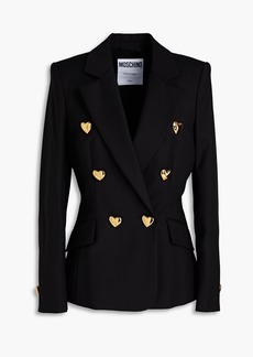 Moschino - Double-breasted cotton-blend blazer - Black - IT 42