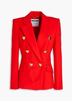 Moschino - Double-breasted cotton-blend blazer - Red - IT 40