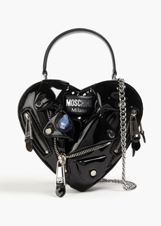 Moschino - Embellished faux patent-leather tote - Black - OneSize